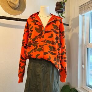 Sno King USA Made Blazer Camo Zip Up Hooded Sweatshirt Jacket Size XL Unisex